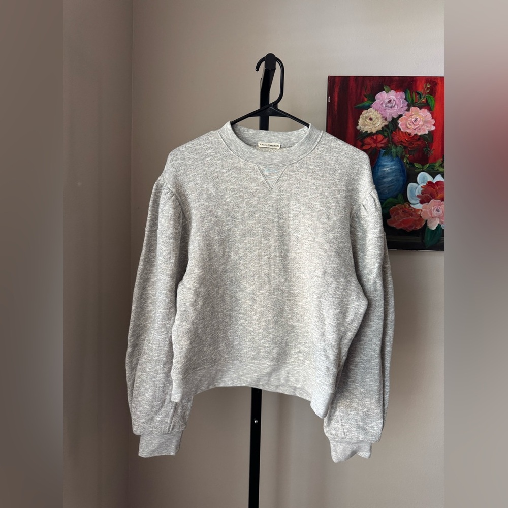 Ulla Johnson Light Gray Crew Neck Sweater 100% cotton